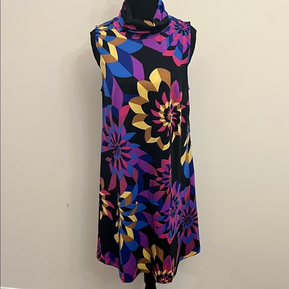 JB by Julie Brown Dresses & Skirts - JB by Julie Brown Black Sleeveless Floral-Print Cowl Neck Mini Dress